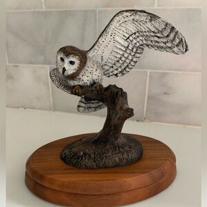 Audobon Owls Herman Deaton Barn Owl Bronze Hand-Painted 1981 Ltd. Ed.